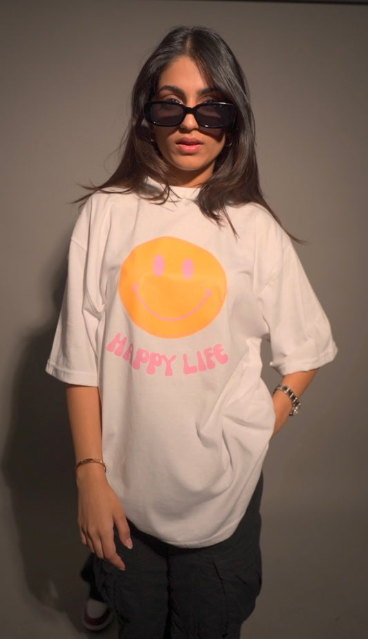 Happy Life Oversized T-Shirt